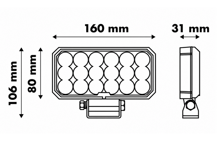 LED arbeidslampereflektor LAYTZ LY7305 72xLED 7000lm rektangulær