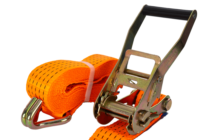 Sett med fire UNITRAILER 5m/50mm/5t oransje transportbelter med strammer
