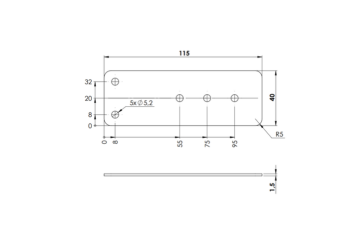 Pute for sidefeste ZB-13A UNITRAILER 40x115mm