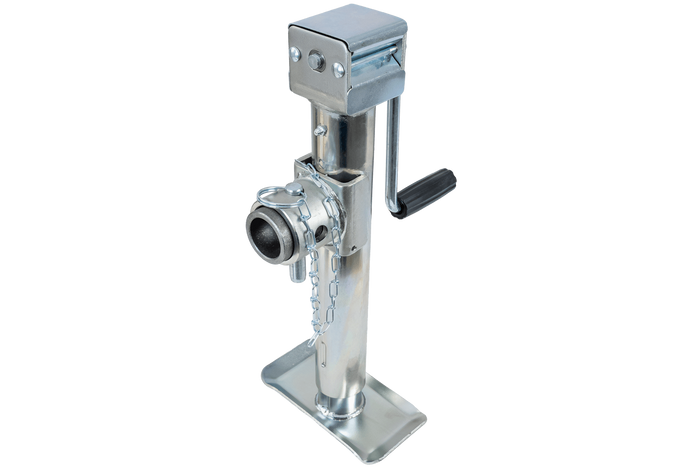 Uttrekkbar støtte med UNITRAILER TJ5001+TJ5002A adapter for 1300 kg flatbed-tilhenger 364–614 mm