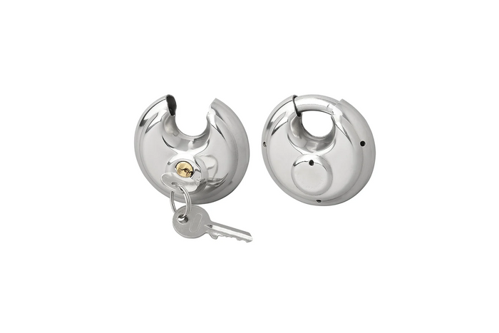 Sett med to ProPlus 341319S runde hengelåser, skivelåser, 70 mm