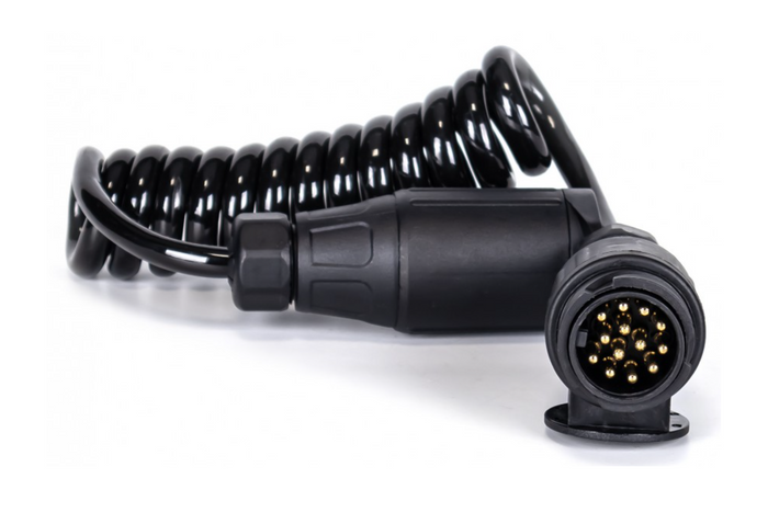 KAMAR E1384-A spiralformet elektrisk kabel 1,5 m 12V støpsel/kontakt 13PIN