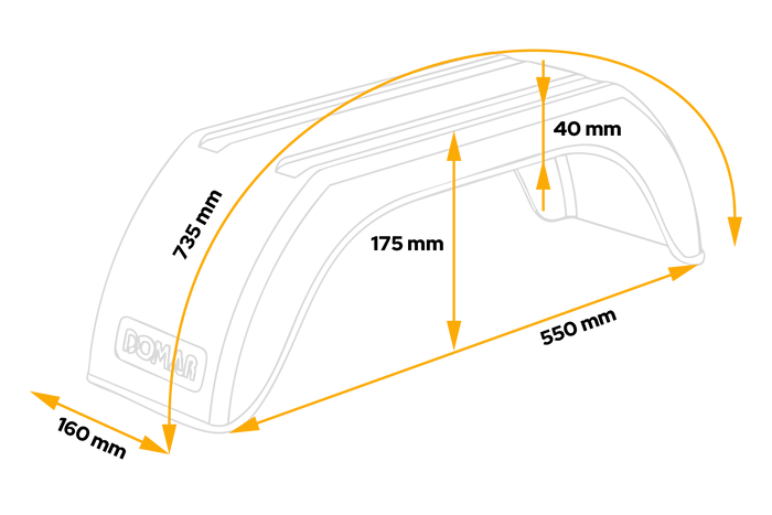 Tilhengerskjerm 8-10" DOMAR D20100 hjulbue 550/160mm