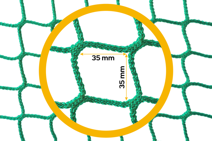 Sikkerhetsnett med KNOTT 2000x3500 gummi