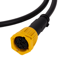 Bajonettplugg 6 PIN venstre FRISTOM for tilhenger, gul med 1 m kabel