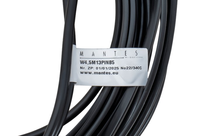 MANTES elektrisk installasjon, tilhengerledning, 4,5 m, 13-pins plugg, 2x5-pins bajonetter