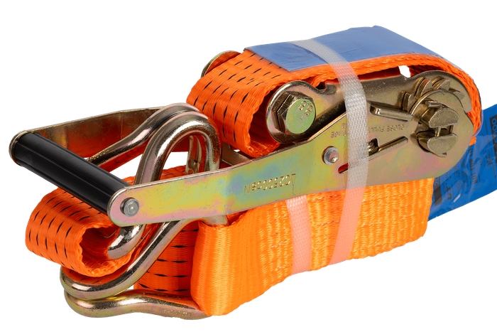 Sett med fire UNITRAILER 3m/50mm/5t oransje transportbelter med strammer