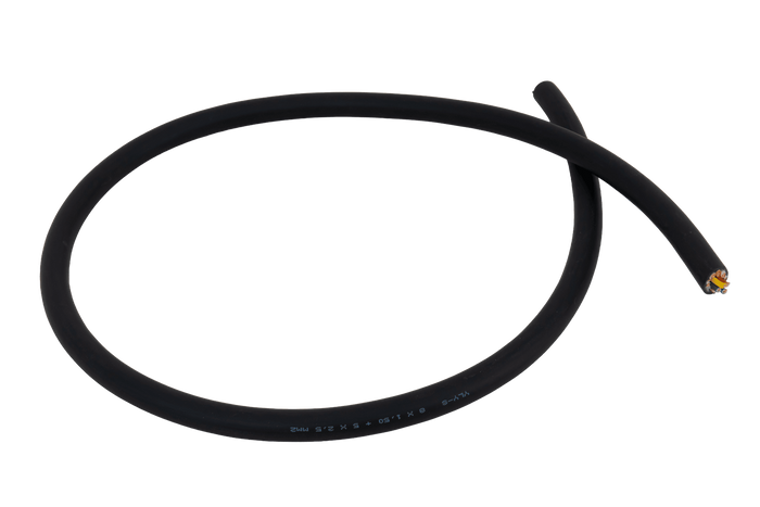 Elektrisk kabel HYBSZ YLY-S 8x1,5+5x2,5 trettenkjernede - 1m