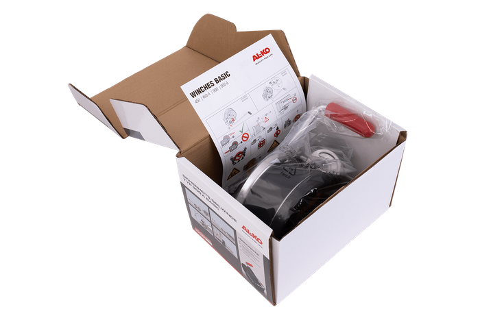 Vinsj, håndvinsj for AL-KO 900kg tilhengerbil med 7m belte, brems og automatisk avvikling