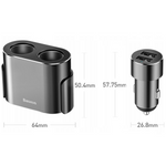 BASEUS høyeffektiv billader 2x USB + 2x sigarettenneruttak 80W