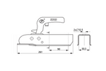 STEELPRESS ZSK-1300H kulekobling for en 1300 kg tilhenger med 50 mm firkantet dragstang