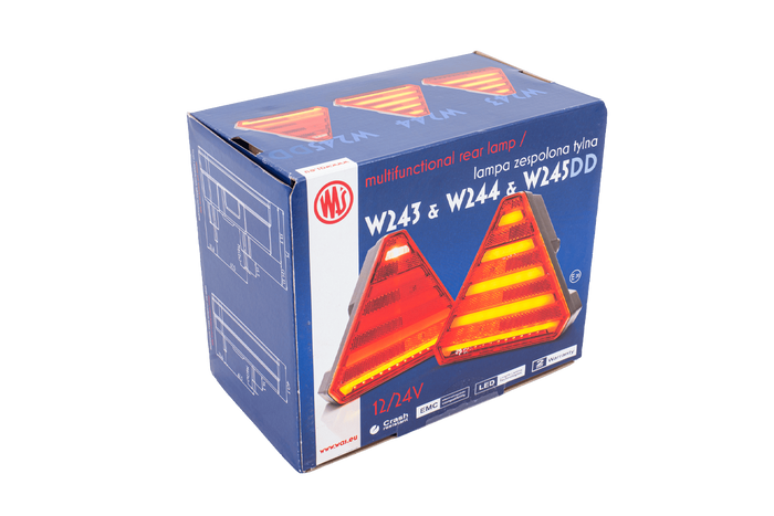 WAŚ W245 LED baklykt 6 funksjoner universal