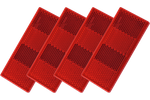 Selvklebende røde 90x40 mm reflekser - sett med 4 stk