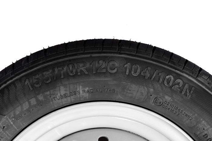 Forsterket hjul for tilhenger DEKK KENDA 155/70 R12C 104/102N KENDA FELG 4,5Jx12"H2 5x112 ET:20