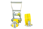 Sett med fire UNITRAILER transportbelter med strammer 4m/25mm/1t gul