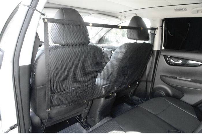 Hundeskillevegg LAMPA PET-2 nettingbarrierer festet til forsetene 115x65cm