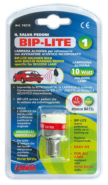 Omvendt lyspære med 12 volt 10 watt signal BIP-LITE P21W BA15