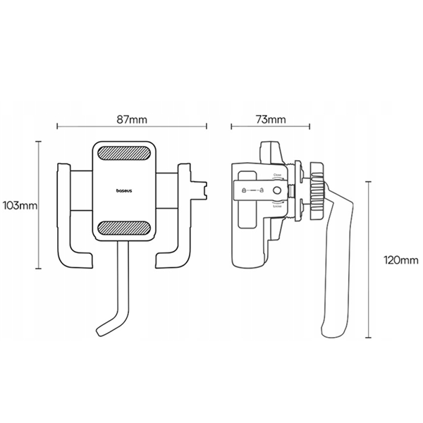 BASEUS GoTrip Series universell telefonholder for sykkel/motorsykkel til speil