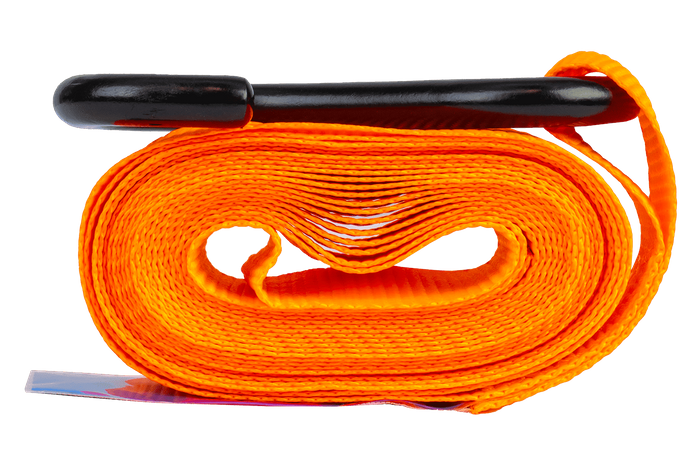 Sett med fire UNITRAILER 4m/25mm/0.68t oransje transportbelter med strammer