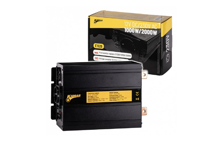 Spenningsomformer 12V/230V (1000/2000W) KAMAR E1926