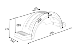 Skjerm for båthenger 13" DOMAR D20422 hjulbue 950/240mm