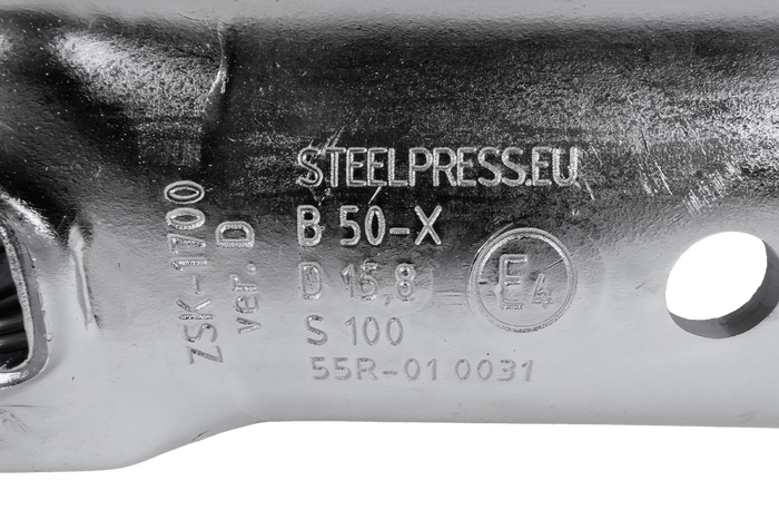 STEELPRESS ZSK-1700D+Z2 kulekobling for 1700 kg tilhenger med 35-50 mm rørformet dragstang