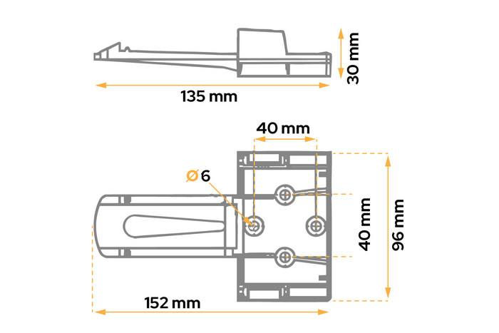 Hjulkloss med monteringsbrakett AL-KO UK10 h:102mm