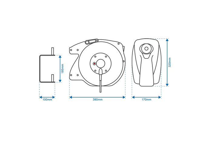 ProPlus 580786 automatisk tilbakespolingskabel, 15 m kabel
