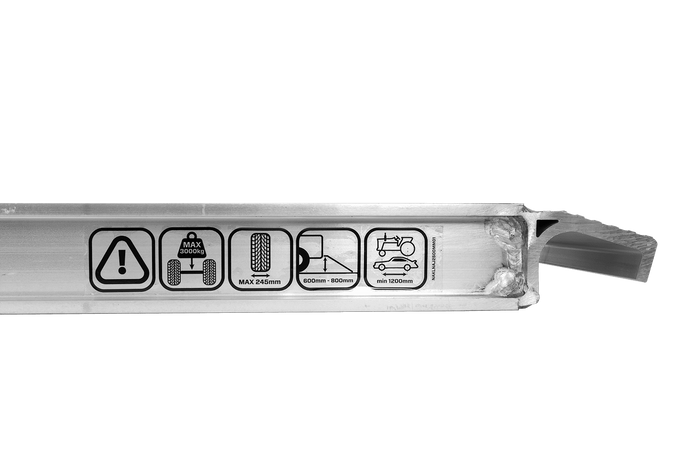 Aluminium 2,5 meter rampe, 3000 kg
