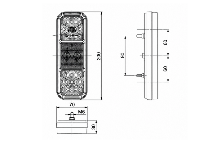 HORPOL LZD2831 LED baklykt 4 funksjoner universal