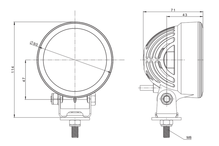 LED-arbeidslampereflektor FRISTOM FT-364 6xLED 2500lm med magnetisk holder