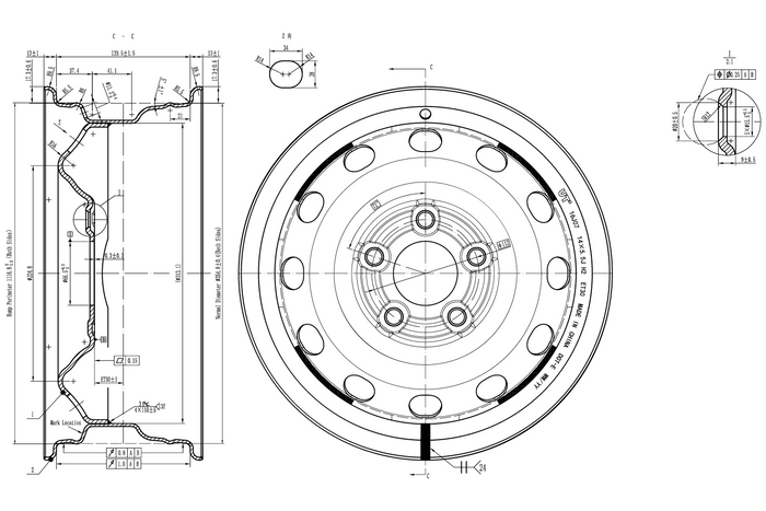 Stålfelg til henger UNITRAILER 5.5Jx14"H2 5x112 ET:30