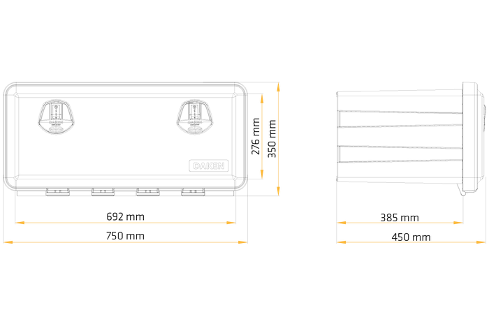 DAKEN 81106 JUST verktøykasse 750x350x450mm 75l