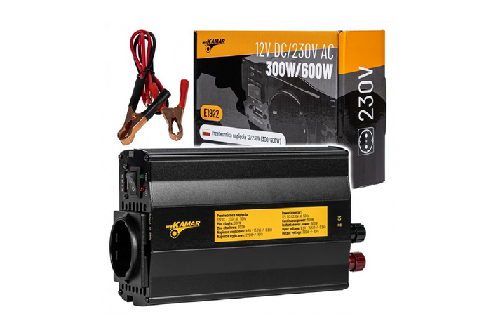Spenningsomformer 12V/230V (300/600W) KAMAR E1922
