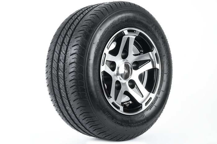 Sett med to forsterkede hjul til tilhenger LINGLONG TIRE 195/55 R10C 98/96N ALU UNITRAILER FELG 6Jx10" 5x112 ET:-4