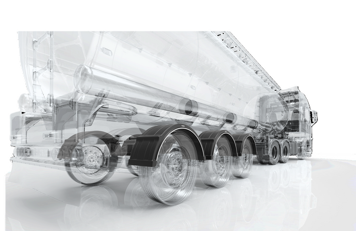 Skvettskjerm for tilhenger 19,5-24,5" DOMAR DK4175 hjulbue 1300/460 mm for rask montering