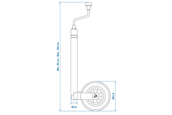 ProPlus 341510 støttehjul 150 kg 48 mm 800–1040 mm med skala