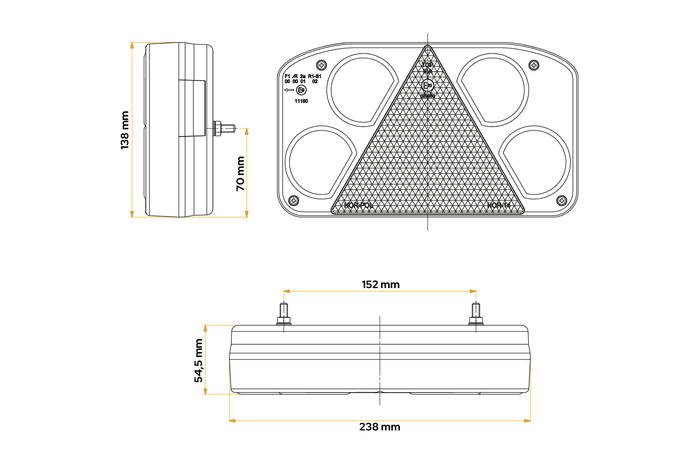HORPOL LZD845 LED-baklys 6 funksjoner igjen