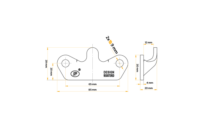 STEELPRESS Z-15 sidefesteholder for tilhengerfeste