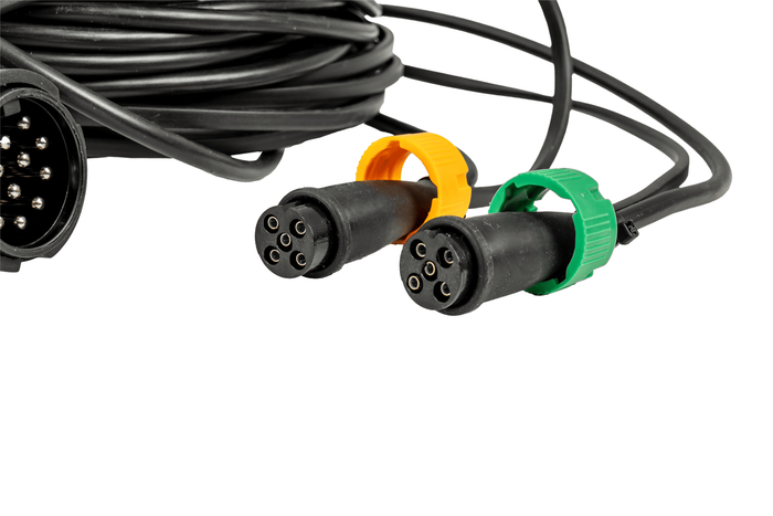 MANTES elektrisk installasjon, tilhenger trekkvogn sele, 7 m, 13 PIN støpsel, 2x 5 PIN bajonetter