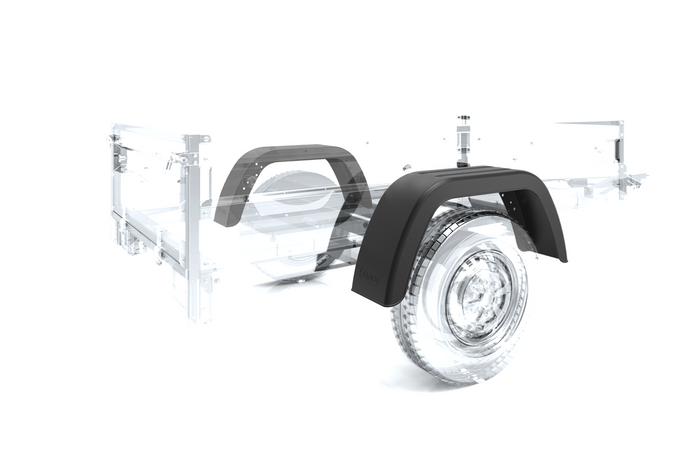 Skjerm for tilhenger 13-14" DOMAR D20112 flat hjulkasse 660/190mm