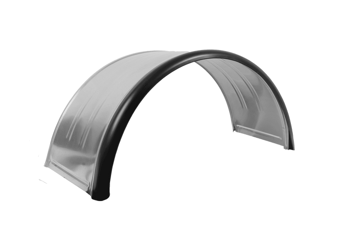 Dobbelskjerm for tilhenger 15-16" DOMAR DK7120 hjulbue 880/400mm metall med gummikant