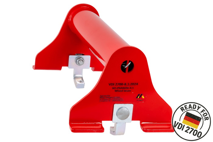 PRAMAR Radstopper VDI 2700 rød bergingsbilhjullås - justerbar, universal