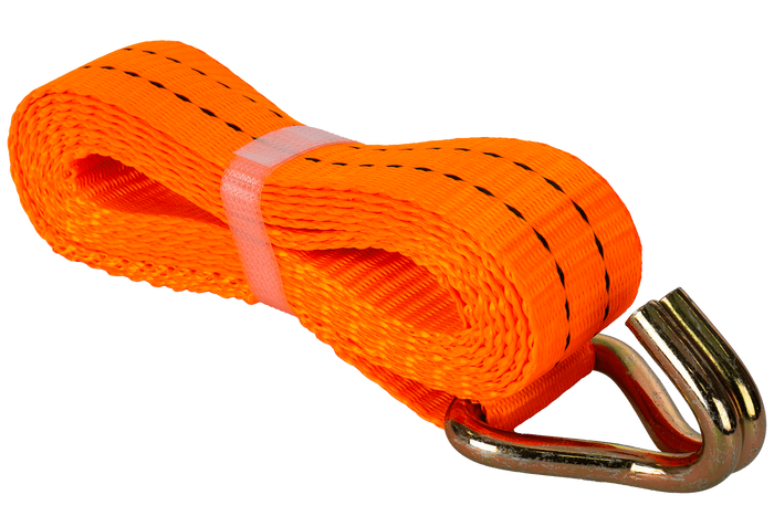Sett med fire UNITRAILER 3m/35mm/2t oransje transportbelter med strammer