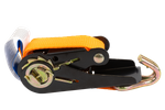 Sett med fire KAMAR 3m/25mm/0.8t oransje transportbelter med strammer