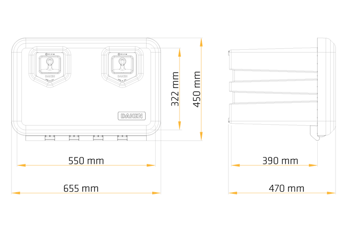 DAKEN 81204 ARKA verktøykasse 655x450x470mm 74l