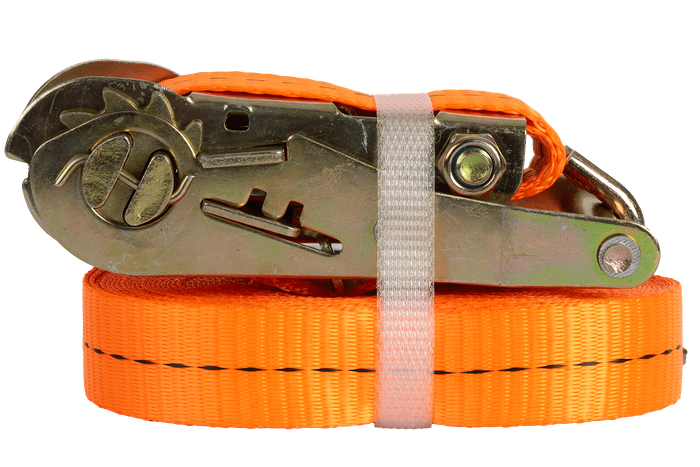 Sett med fire UNITRAILER 8m/25mm/1t oransje transportbelter med strammer