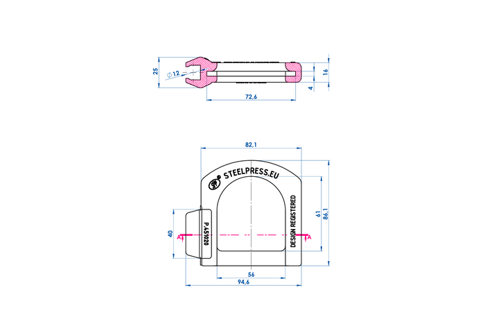 Sikkerhetsdeksel for STEELPRESS 4 mm kulekobling, med plass til plugg