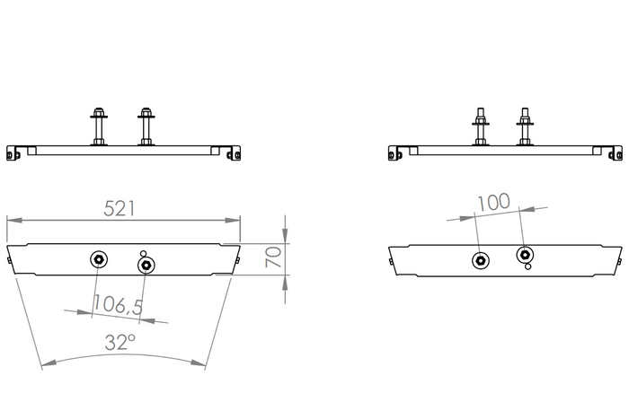Brakett for montering av reservehjul på trekkstangen til en UNITRAILER-tilhenger