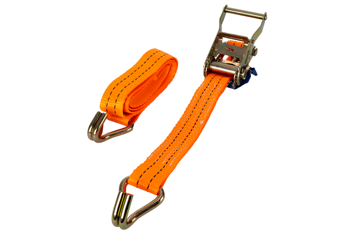 Sett med fire UNITRAILER 2m/35mm/2t oransje transportbelter med strammer